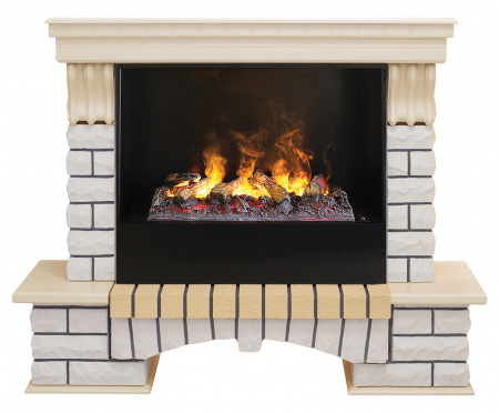 Каминокомплект Country 26 WT+3D Cassette 630+Black вставка