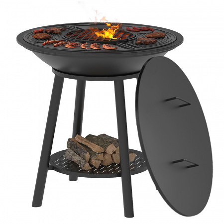 Чугунный "FANTASTIC GRILL" Везувий Ø 700 Престиж (чаша+подставка престиж+плита Gurman Ø700+крышка)